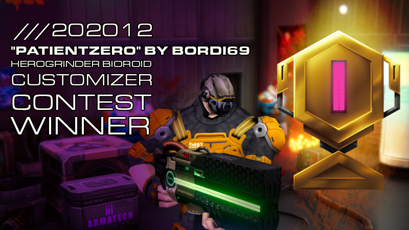 Hero_Grinder's tweet photo. CONTEST WINNER: "PatientZero" by bordi69
Check out our announcements! Download the app and customize your bioroids to win this month's contest!
https://t.co/WGcq7vIRRB
#Herogrinder #gaming #game #Videogame #gamedev #indiedev #contest #win https://t.co/IwI8DR3PHG