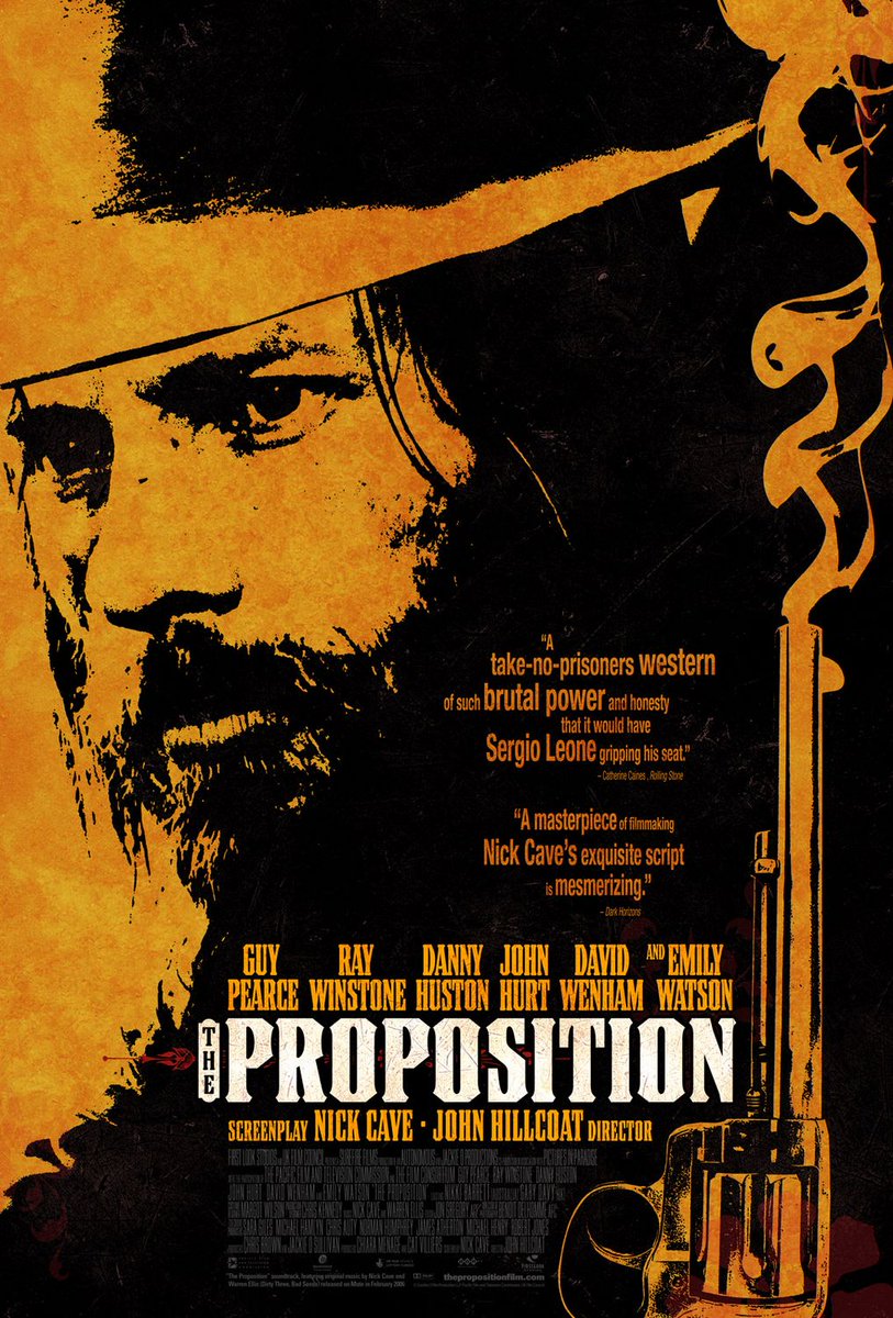 #NowWatching THE PROPOSITION #JohnHillcoat #GuyPearce #RayWinstone #DannyHuston #DavidWenham #EmilyWatson #JohnHurt #NoahTaylor #DavidGulpilil