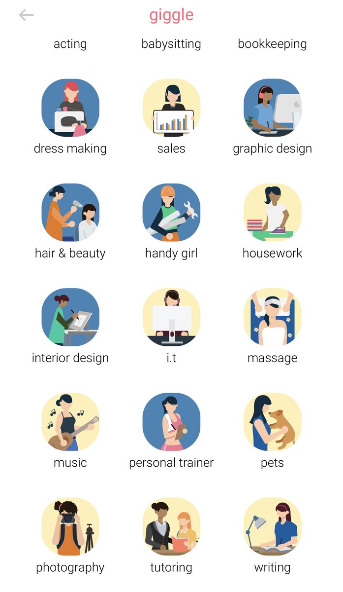 GIGGLE GIGSWork with women. Negotiate your own worth. Pay no fees or charges to Giggle - you keep what you earned because you earned it. Proudly promote who you are & what you do. Again, no sexual harassment. 5/