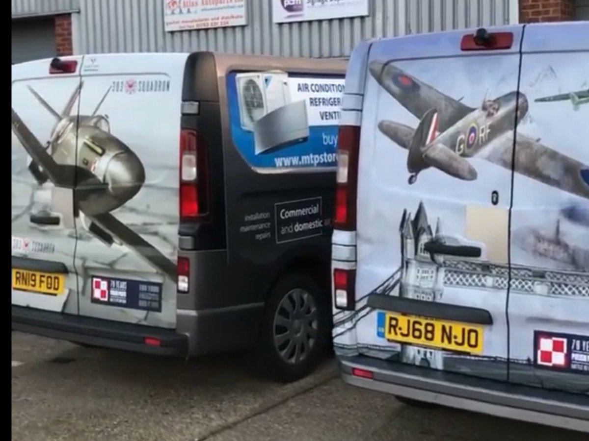 Seen these? Polish plumbers based in Slough with 303 Squadron aeroplanes on the back.  Fantastic.