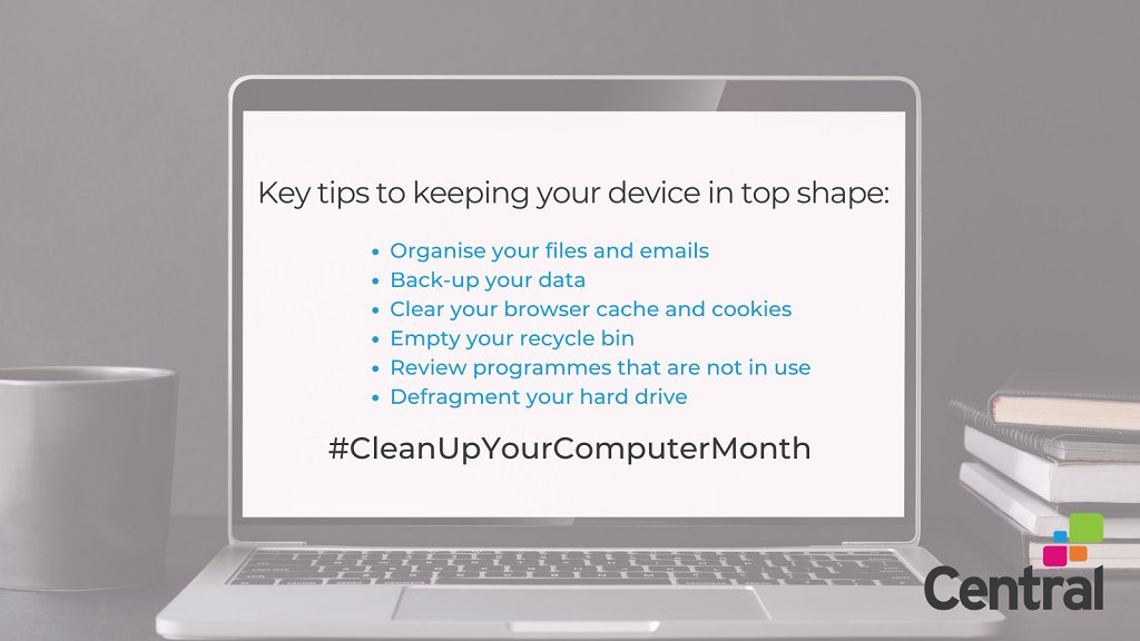 CentralNetwork1's tweet image. January is #CleanUpYourComputerMonth, so at Central we’re offering you our top six tips for keeping your device in good shape.

#ITsupport #ITsolutions