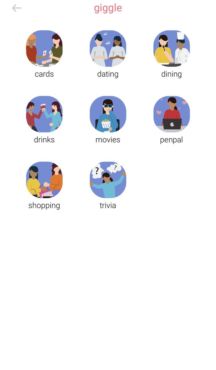 GIGGLE SOCIALCan you ever have enough awesome women in your life? Use Giggle Social to “have lunch with the girls”, "trivia with the girls" or find that special someone to be your One and Only girl in Giggle’s female-only dating category. 12/