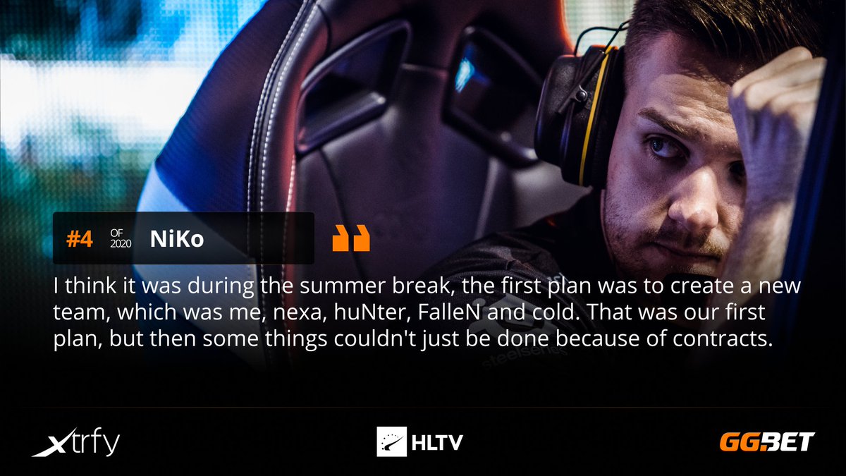Hltvorg On Twitter The 4 Player Of 2020 G2niko Talked About The Original Plan To Make A New Team Playing Online And Finally Teaming Up With Hunter Https T Co Jhwgmo8v4n Https T Co Swufcn3u9z