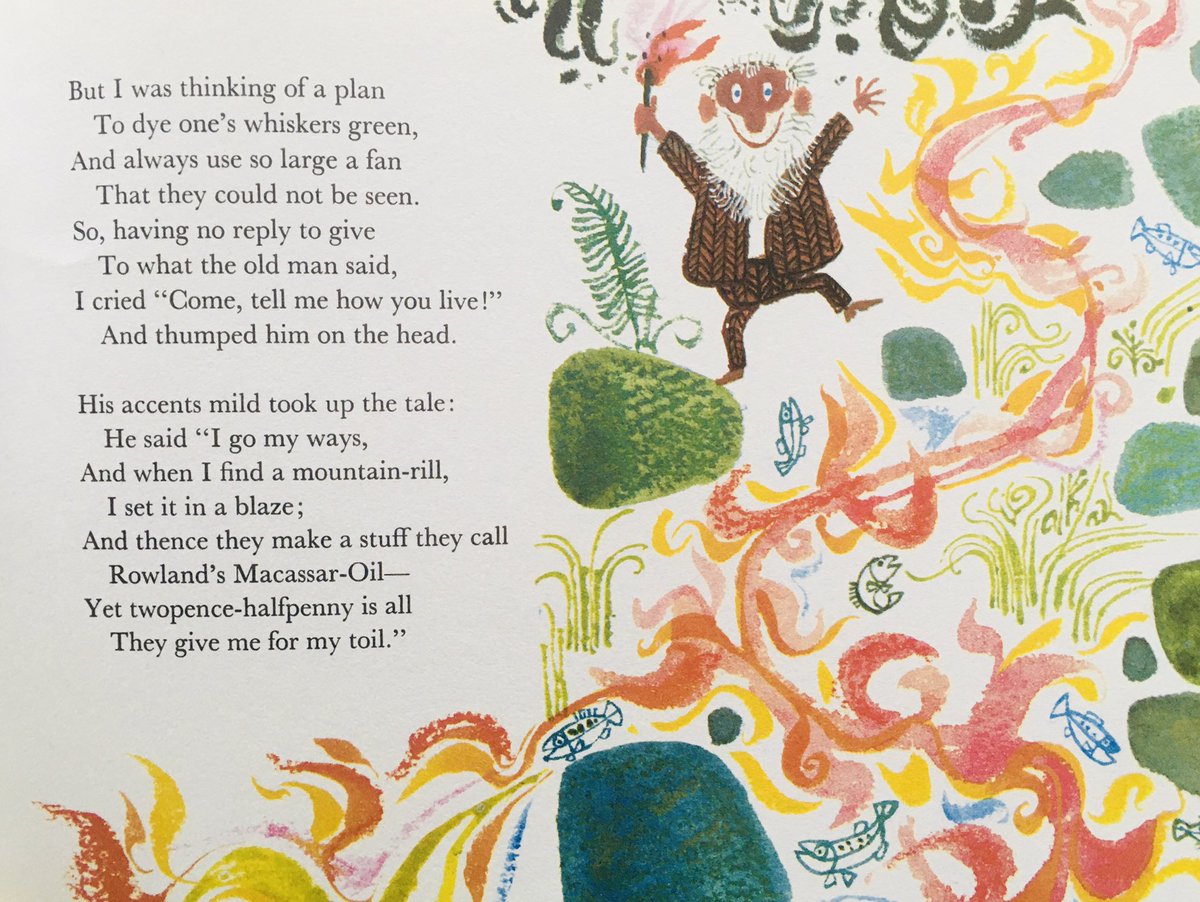 mooseandmouse's tweet photo. Todayโs #DailyPoemPicture is one of my favourite Lewis Carroll rhymes deliciously illustrated by Gerald Rose #LewisCarroll #GeraldRose #NonsenseVerse #poetrycommunity https://t.co/8aF3b9zwkH