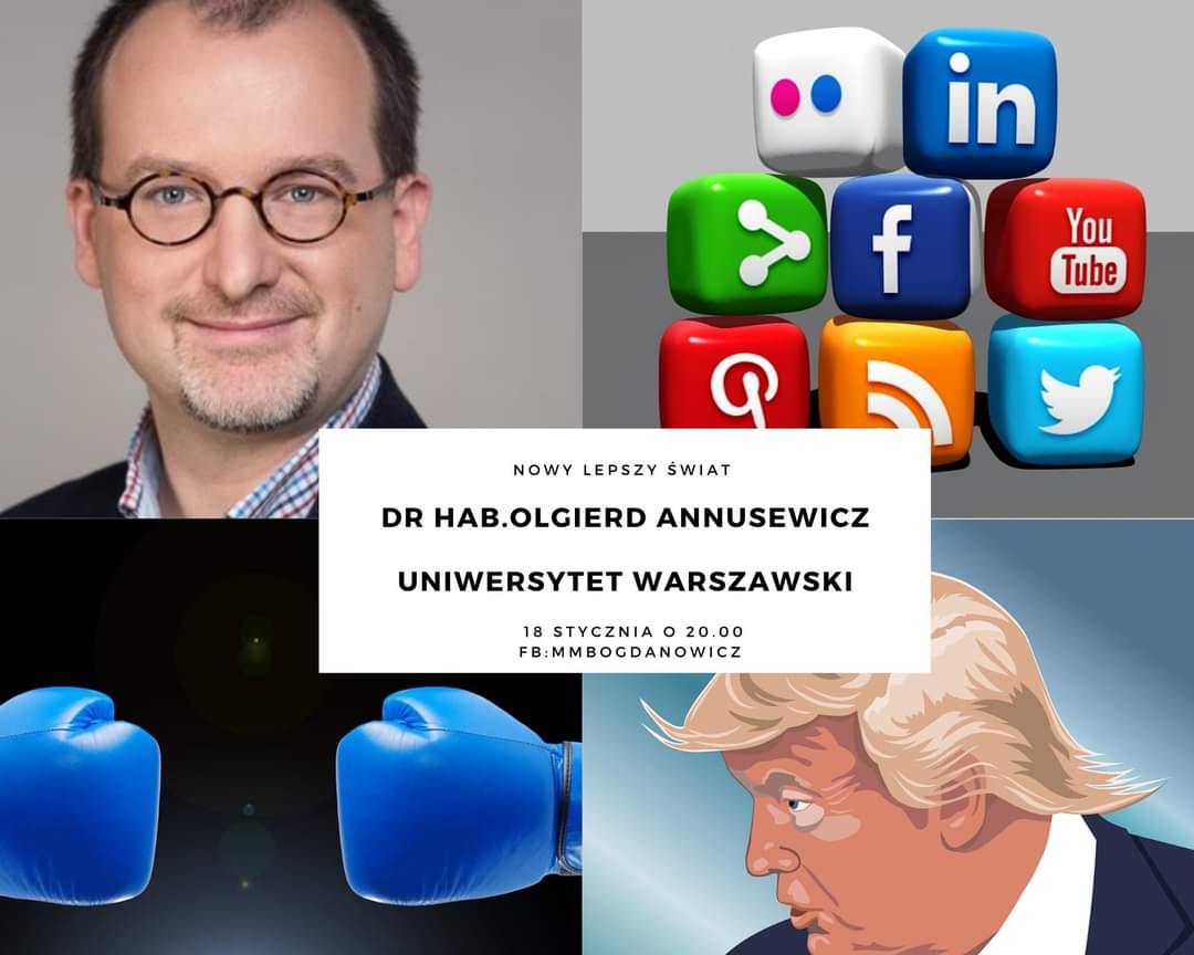 Monika Bogdanowicz (@cultarts) on Twitter photo O tym jak social media zmieniają komunikację i debatę publiczną, o <a href="/DonaldTrump/">Donald J. Trump</a> i innych kryzysach - zapraszam na rozmowę wideo z <a href="/annusewicz/">olgierd annusewicz</a> dzisiaj wieczorem na facebook.com/MMBogdanowicz <a href="/UniWarszawski/">Uniwersytet Warszawski</a> O tym jak social media zmieniają komunikację i debatę publiczną, o <a href="/DonaldTrump/">Donald J. Trump</a> i innych kryzysach - zapraszam na rozmowę wideo z <a href="/annusewicz/">olgierd annusewicz</a> dzisiaj wieczorem na facebook.com/MMBogdanowicz <a href="/UniWarszawski/">Uniwersytet Warszawski</a>