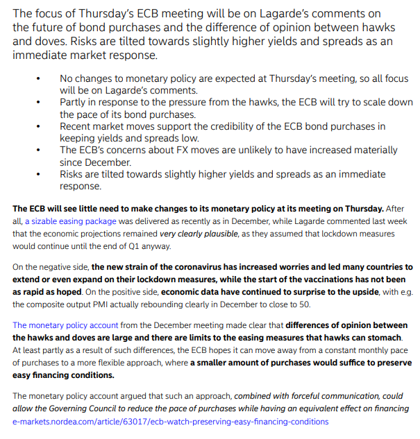  NordeaECB Watch: Preserving easy financing conditions