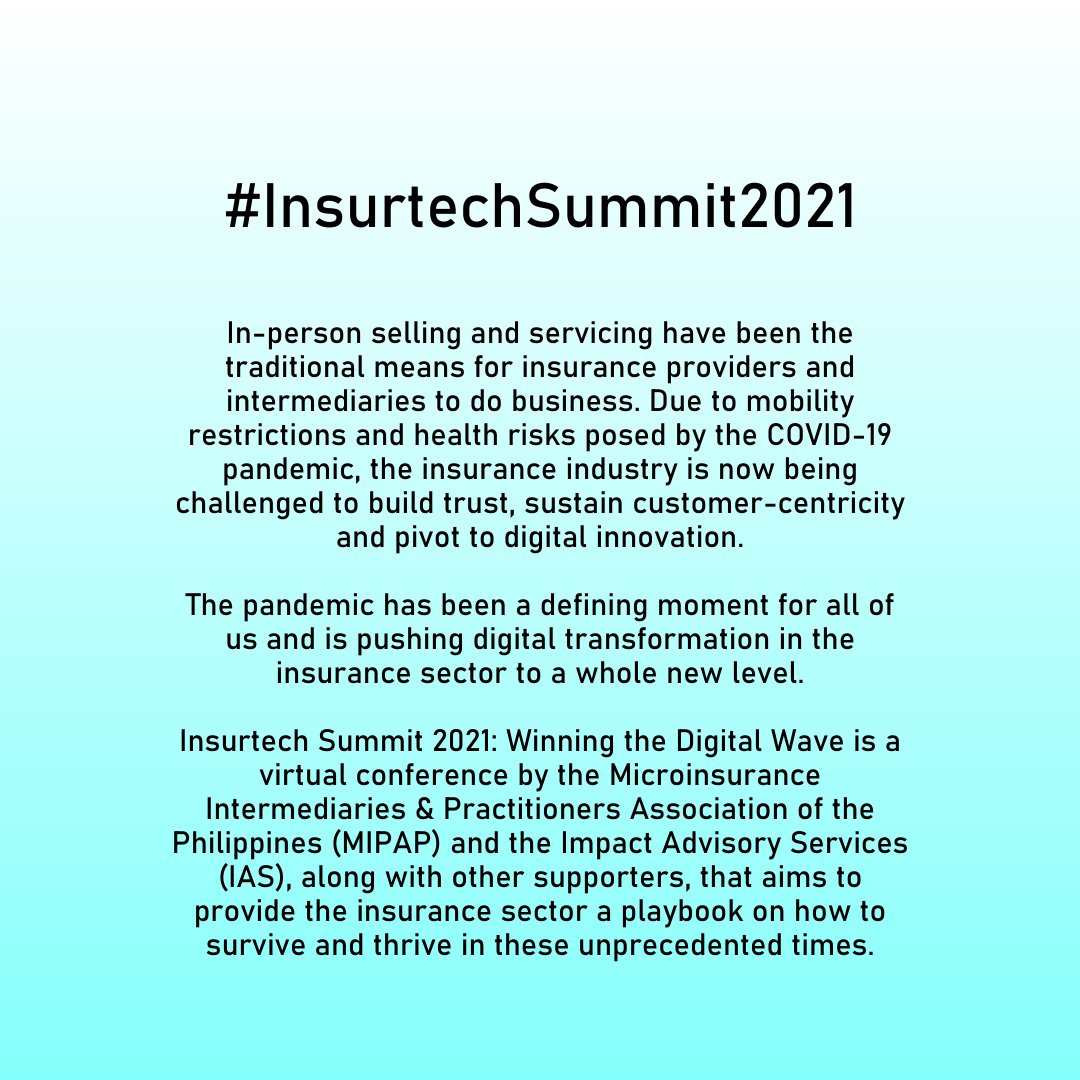 mefin_network's tweet photo. 🌐🌐🌐𝗬𝗼��'𝗿𝗲 𝗜𝗻𝘃𝗶𝘁𝗲𝗱 🌐🌐🌐

🌐𝗪𝗵𝗮𝘁 
#InsurtechSummit2021 🇵🇭 first major virtual #Insurtech  Summit gathering speakers and audiences from around the globe for #inclusiveinsurance 

🌐𝗪𝗵𝗲𝗻
January 25-27, 2021

🌐𝗛𝗼𝘄
Register at https://t.co/3V29Yf1Dha https://t.co/ZwMEwveUfh