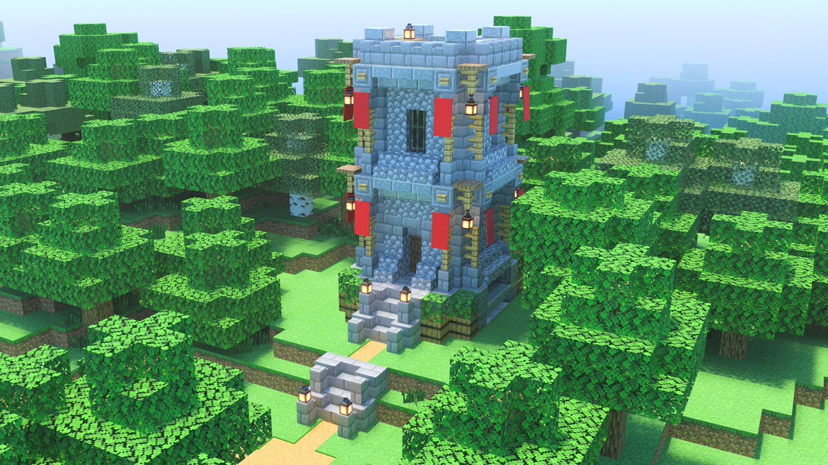 Kogumapro こぐまぷろ 森の中に小さい塔を作ってみました 森にぽつんと建つ感じが気に入ってます 砦とかお城にも応用出来そうですなぁ 石のごつごつした建築も楽しいですね お城とかも作りたいなぁ マイクラ Minecraft建築コミュ マインクラフト