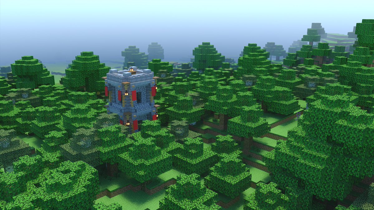 Kogumapro こぐまぷろ 森の中に小さい塔を作ってみました 森にぽつんと建つ感じが気に入ってます 砦とかお城にも応用出来そうですなぁ 石のごつごつした建築も楽しいですね お城とかも作りたいなぁ マイクラ Minecraft建築コミュ マインクラフト