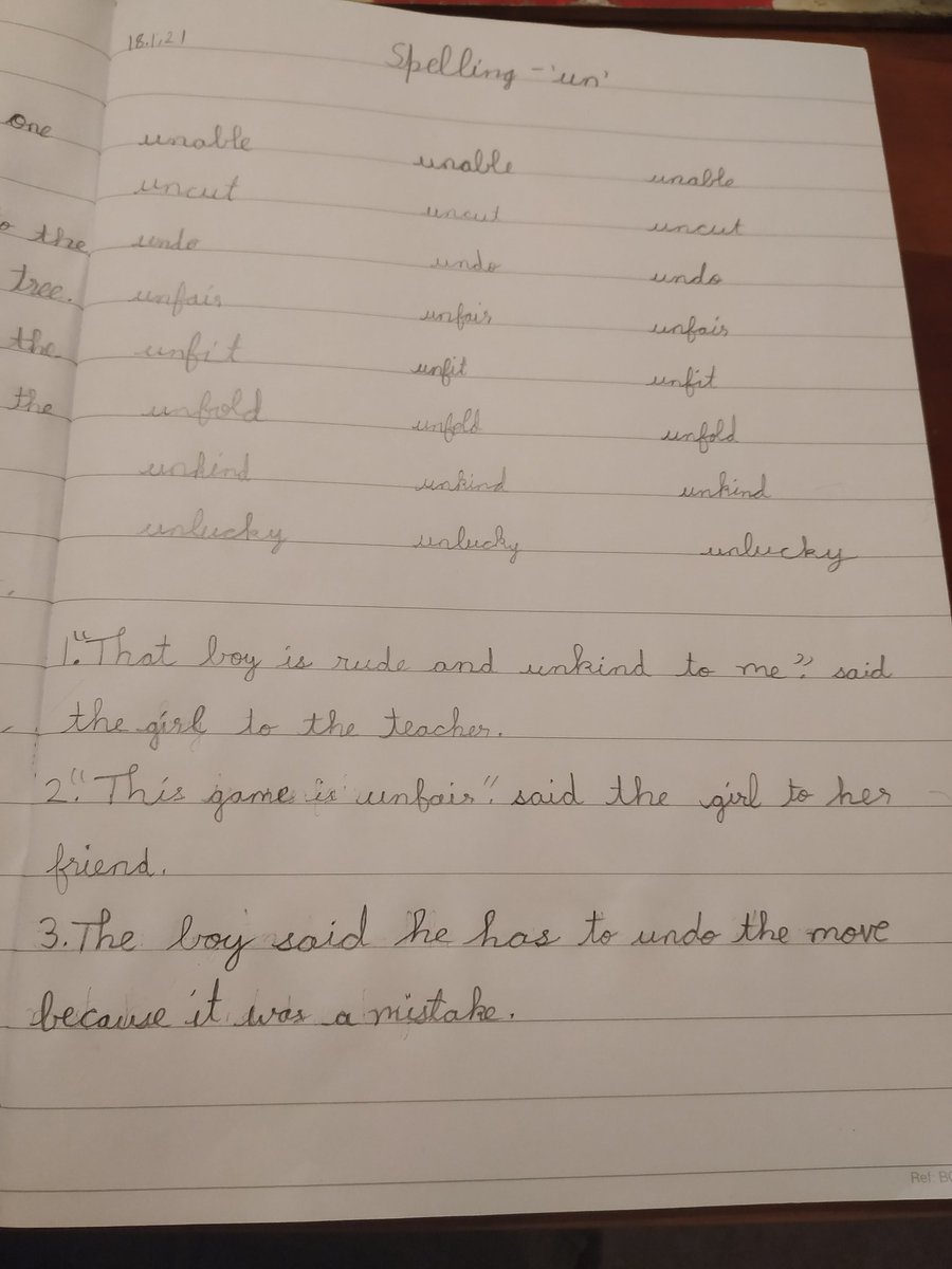 SubhaRamchandra's tweet photo. @baci_miss Hi Mam. Vedanth completed the spelling work for today. https://t.co/gzmUupNcgL