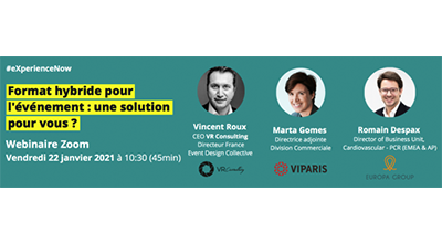 ClubPartenaire's tweet photo. Marta Gomes, directrice adjointe division commerciale de @Viparis, sera l'invitée du prochain #experiencenow de @vroux, dédié à l'événement hybride.

Inscription : https://t.co/lAbhtljwFj https://t.co/NzagZObUgv