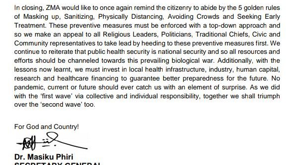 - Need for public adherence on COVID measures as numbers overwhelm front like health workers. - Inside story from ZMA.