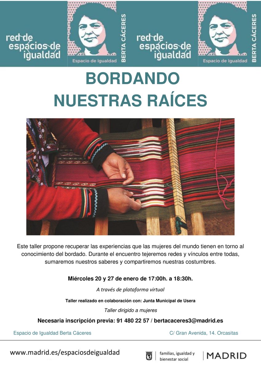 jmd_usera's tweet photo. El @EIBertaCaceres sigue en activo y estas son las propuestas y actividades para este mes de enero. Recuerda que ara participar es necesaria la inscripción previa en el 
☎ 91 480 22 57 o a través del
📧 bertacaceres3@madrid.es. 
https://t.co/XqFfhRjjh6 https://t.co/QhUKYByewF