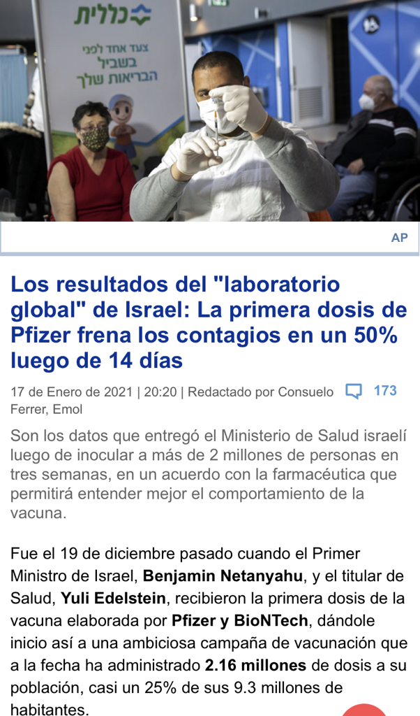Manel_Loureiro's tweet photo. La vacuna funciona. Con noticias como esta da gusto empezar la semana. Ahora, que nos lleguen las dosis de vacunación a todos cuanto antes, por favor. https://t.co/S5rFpQulpc