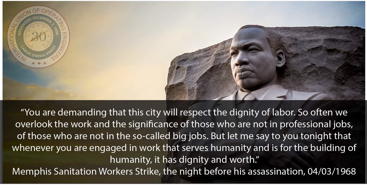 IUOELocal30's tweet photo. Today we join the nation in honoring the life and legacy of Dr. Martin Luther King, Jr. 3️⃣0️⃣ #AlwaysOnWatch #1u #MLKDay2021 https://t.co/0TlslDrnqe