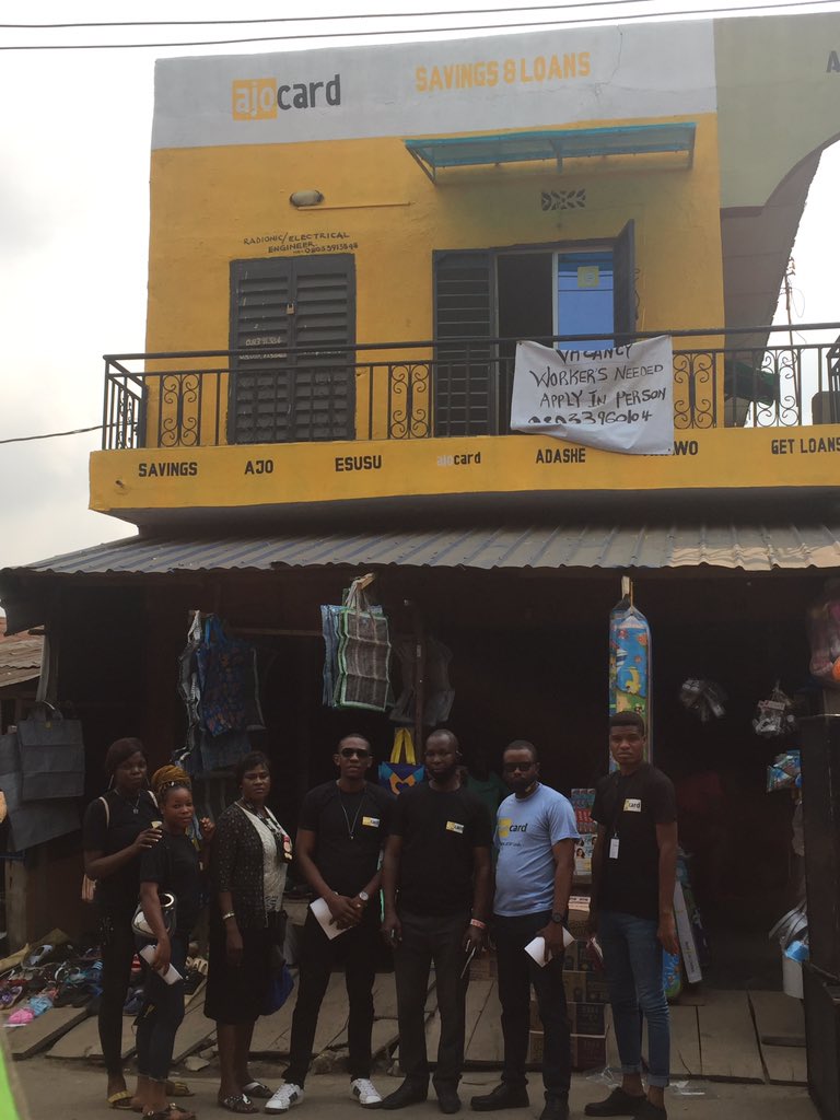 AjoCard's tweet photo. Just now!!!
The launch of Ajocard first branded location
Who can guess this location?
#ajocard #ajoagent https://t.co/fiMNsc3XI2