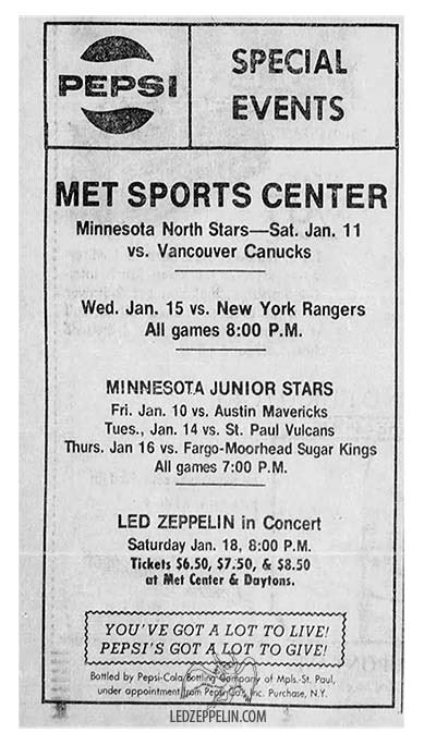 LedZeppDay's tweet photo. January 18, 1975

Led Zeppelin play in Bloomington, MN. https://t.co/dnUKv9FIKZ