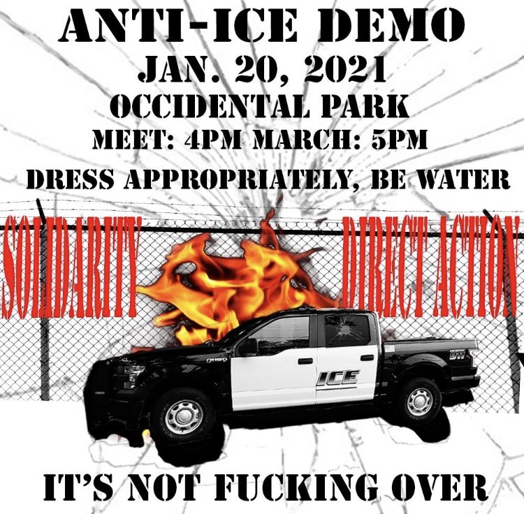 MrAndyNgo's tweet photo. #Antifa are continuing to put out the call for riots throughout the U.S. on 20 Jan. These are some of their flyers for Seattle, northern California &amp; Denver. https://t.co/jcoYYHg7a6