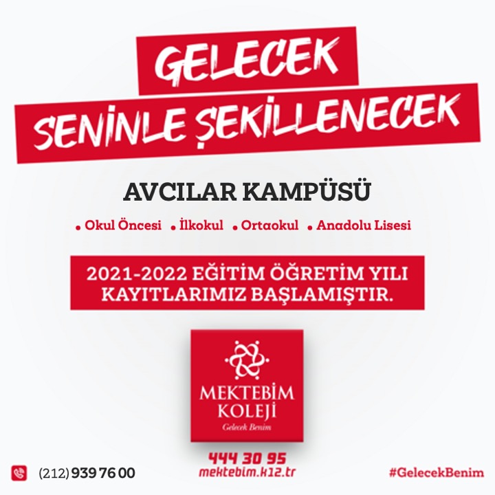 Gelecek  Seninle Şekillenecek 

2021-2022 Eğitim Öğretim Yılı Kayıtlarımız Başlamıştır. 

#Mektebim #GelecekBenim