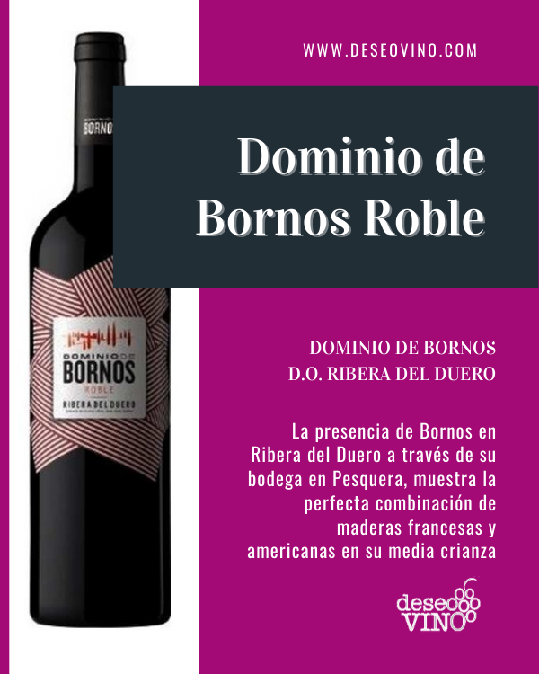 🍷 𝗗𝗢𝗠𝗜𝗡𝗜𝗢 𝗗𝗘 𝗕𝗢𝗥𝗡𝗢𝗦 𝗥𝗢𝗕𝗟𝗘

La presencia de Bornos en Ribera del Duero a través de su bodega en Pesquera, muestra la perfecta combinación de maderas francesas y americanas en su media crianza

🛒 ¡¡𝗛𝗔𝗭 𝗧𝗨 𝗣𝗘𝗗𝗜𝗗𝗢!! ➡️ deseovino.com/tintos/70-domi…