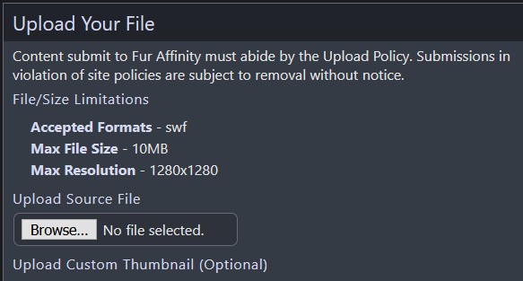 Is fur affinity ever going to support webm or mp4 uploads? Flash literally doesn't even work anymore
