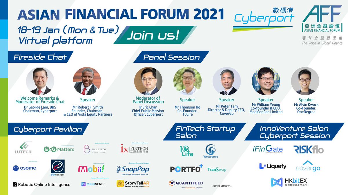 Join us tomorrow at Asia Financial Forum 2021 virtual event where our Director &amp; Deputy CEO Peter Tam will share insights on Insurtech. Register here: asianfinancialforum.com/aff/en/s/Ticke… #Insurtech #fintech #digitalinsurance #insuranceAPIs #insuranceecosystem #digitaltransformation