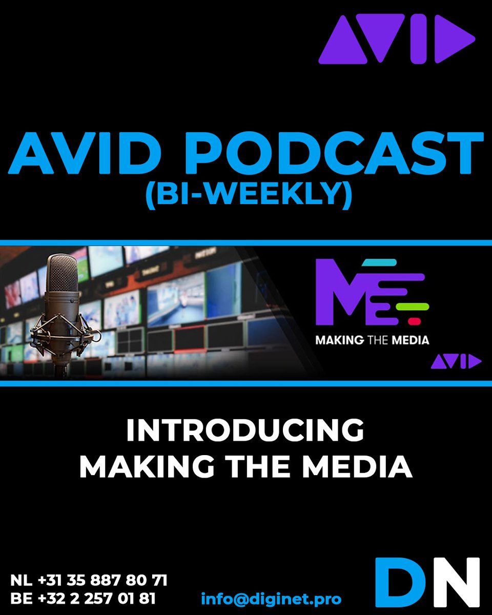 Avid has started a bi-weekly podcast about making the media. The first episode is allready online. Check it out with the following link :

connect.avid.com/MakingtheMedia…

#Avid #Podcast #makingthemedia #DigiNet