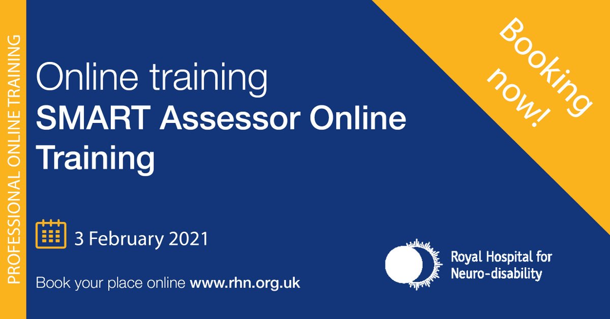 RHNuk's tweet photo. BOOK NOW for our SMART Assessor Online Training. Training delivered by leading @GTEConsultants at the RHN to help you get accredited as a SMART assessor - the tool recommended by @RCPLondon for patients with prolonged disorders of consciousness.

https://t.co/bOLgmcyd2M https://t.co/pUG85s2XD5