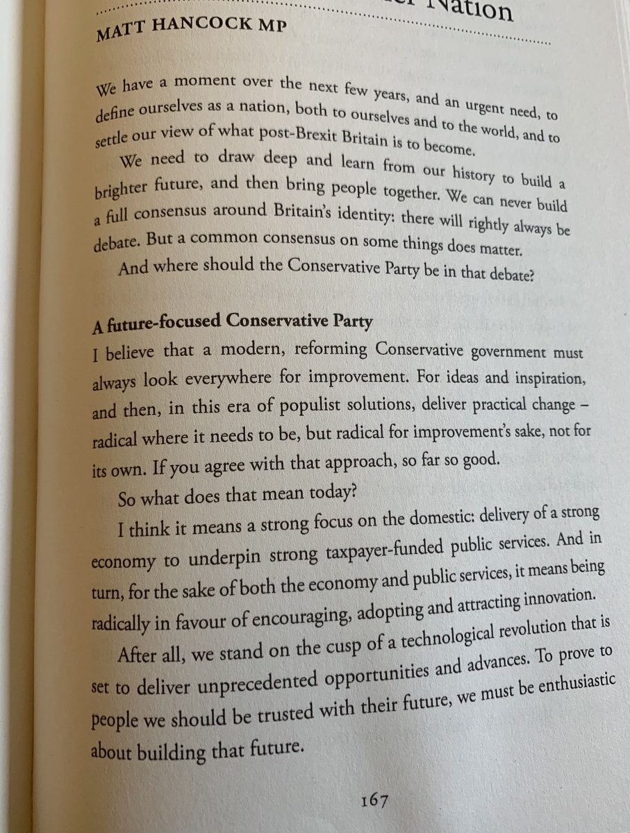 2020Tories's tweet photo. Profile 10: 'Technological innovation in healthcare is one area that's close to my heart and presents some of the most transformational potential.' 

Tenth profile piece from our #NewConservatism essays in #BritainBeyondBrexit is from Secretary of State @DHSCgovuk @MattHancock https://t.co/pUhOVVmRWb
