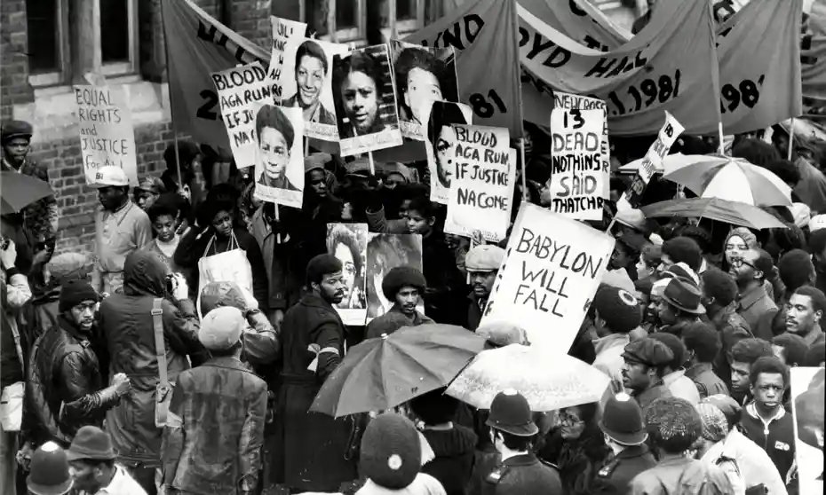 Black People's Day of Action, using headlines "Rampage of a Mob" (Daily Express) and "The Day the Blacks Ran Riot in London (The Sun). These headlines led to mass Black boycott of the newspapers. The protest from Deptford to Hyde Park had a single isolated incident of a...