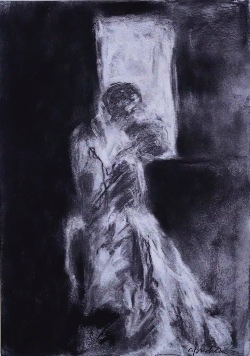 Pour un projet dont je vous parlerai bientot, j’ai travaillé sur un baiser comme au cinéma, bon lundi french kiss a tous 💋💋💋

Fusain et pierre noire sur papier 
A3, 2021.
#love #kiss #contemporarydrawing