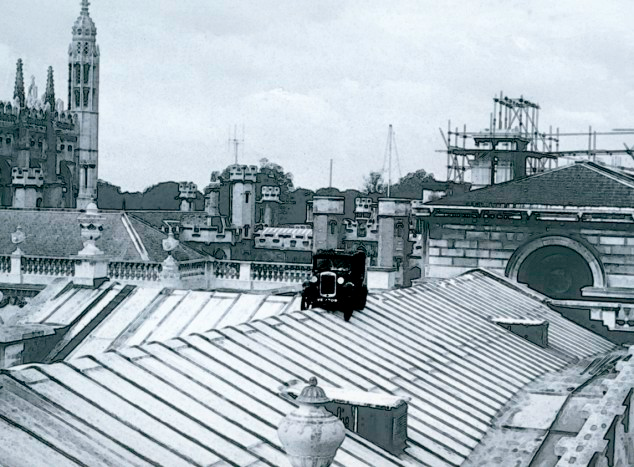 Pippin - The Austin Seven that made its way to the rooftops as part of a university prank