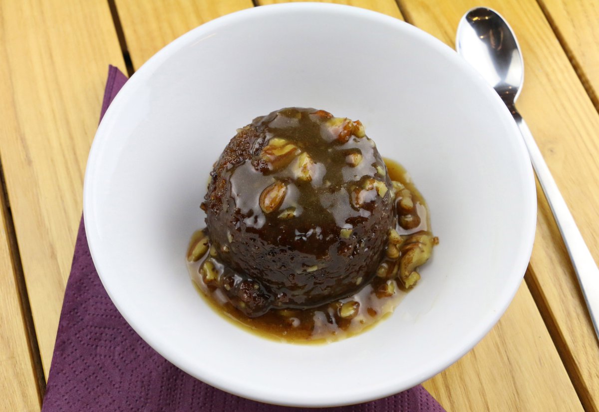 KingsCoffeeShop's tweet photo. Well, the coffee shop is sadly closed, but we are still selling our frozen meals available for delivery - mains, sides and desserts - like this awesome sticky toffee pudding with pecan sauce! Check out: https://t.co/hELV4kubJi https://t.co/MaUfpjo0dk