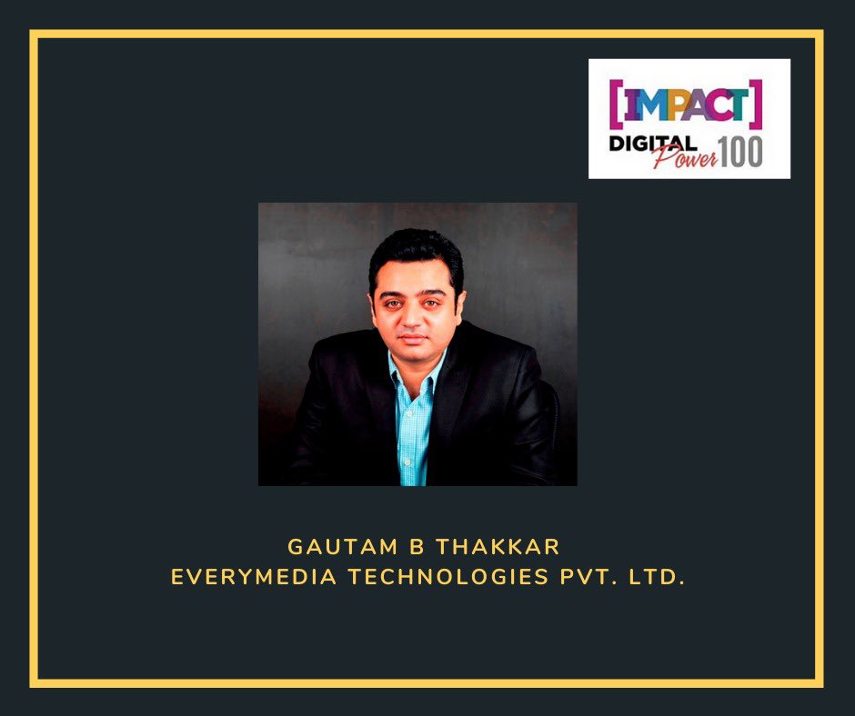 Every_Media's tweet photo. This encourages us to keep giving our best. Thank you @e4mtweets for honouring our CEO, @GautamBThakker in the #ImpactDigital list. Here's to many more game-changing campaigns!
And to our chief employee, big congratulations! ;) https://t.co/oHOU9KEtNZ