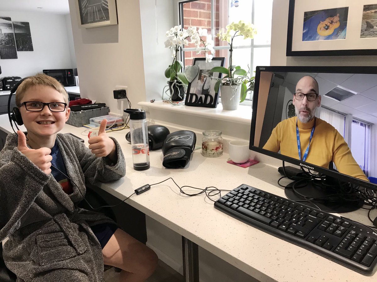 ⁦<a href="/barnhamprimary/">Barnham Primary</a>⁩ Oliver enjoying Mr Everett’s daily assembly video message 😀