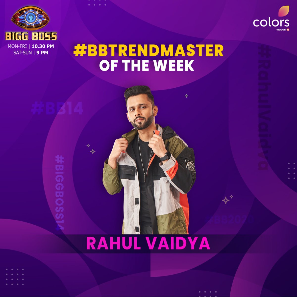 Congratulations to @rahulvaidya23 for being the #BBTrendMaster of this week! How do you feel #RKVians?
Watch #BiggBoss tonight at 10:30 PM.
Catch it before TV on @VootSelect.
@BeingSalmanKhan #BiggBoss2020 #BiggBoss14 #BB14 https://t.co/eYTNUMSwO2