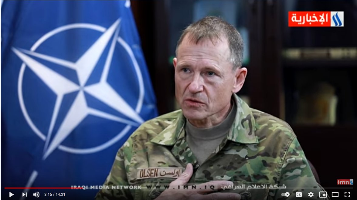 IraqNato's tweet photo. Welcome to @NATO Mission Iraq! To learn about our mission, please watch Commander #NMI LtGEN Per Olsen’s interview with Mohammed Al-Rikabi on Al-Iraqiya’s ‘Foreign Talk’ programme #WeAreNATO
https://t.co/JIZhxsI82P https://t.co/grM13q8P7x