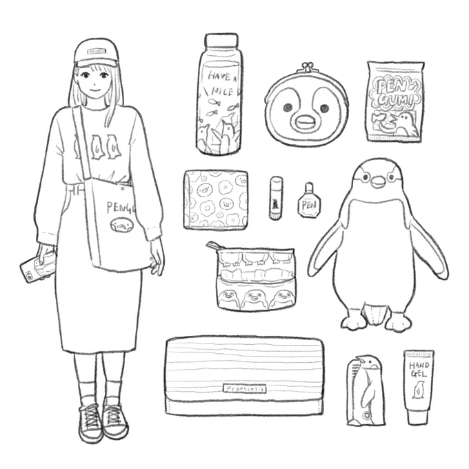 拙いですが線画もそっと置いてみます、自分の好きな色でぬり絵すると雰囲気結構変わります🐧(個人使用でしたらご自由に☺️)2枚目はジェンツーカラー🐧 