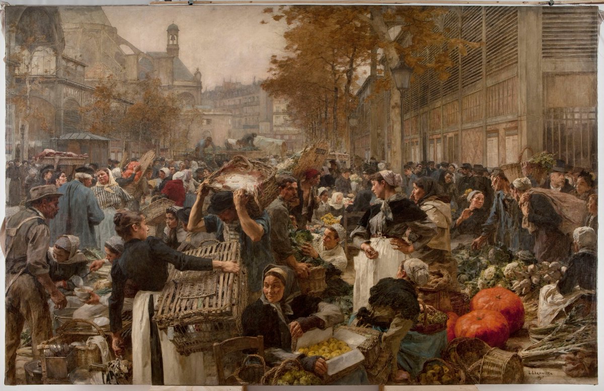 parismusees's tweet photo. 🎧#Podcast Chef d'œuvre du @PetitPalais_ , le spectaculaire tableau de Léon Lhermitte « Les Halles » restitue grandeur nature l'effervescence du marché principal de la capitale en 1895

Écoutez son histoire, par la conférencière Isabelle Duchange👉https://t.co/Le7xKLPNKU https://t.co/EklWZPxss2