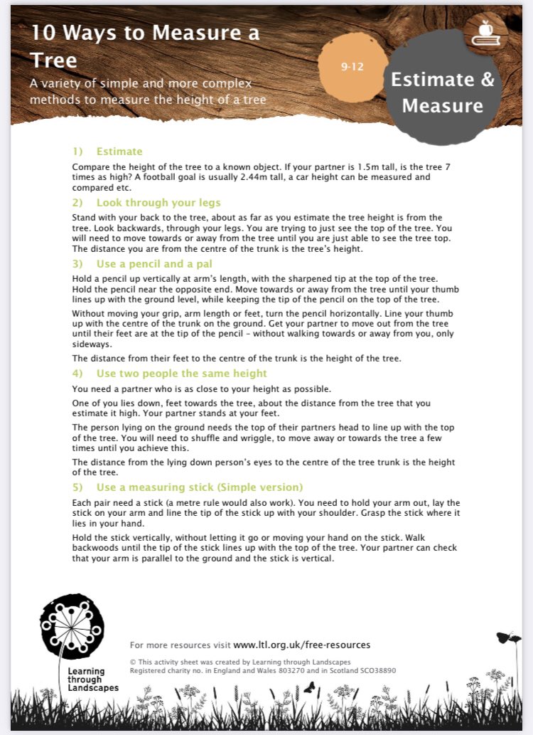 FernhillOutdoor's tweet photo. 10 ways to measure a tree! @LtL_News #fernhillfamilyconnects https://t.co/LVkQc4qUIu