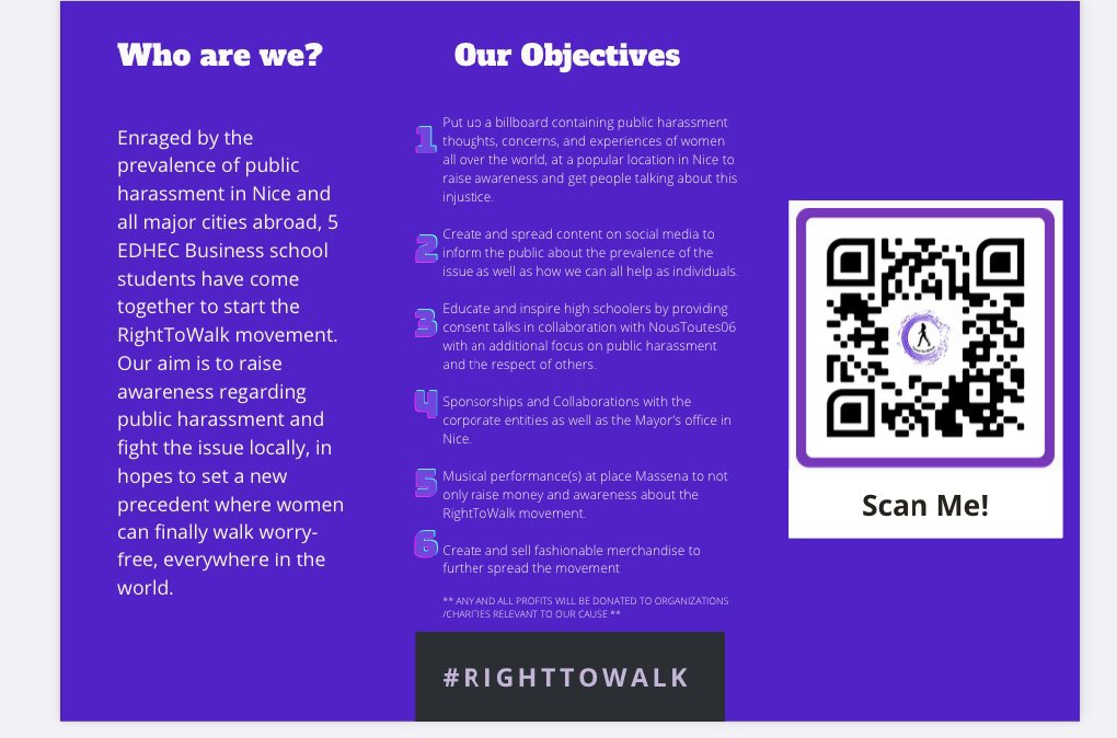 RightToWalk2's tweet image. RTW’s Official Brochure ! 
Let us know how you like it 🤍 
Make sure to follow us on our other platforms: 
instagram and facebook - righttowalk.fr
#righttowalk #MeToo #harrasment #movement  #women #womensrights #harassment #NousToutes #women #womensrights #domesticabuse