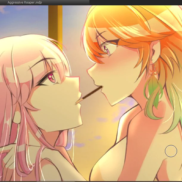 I just gotta share this because I had to stare at this...screen(And my grandmother walked in on me while coloring this and she saw this) 