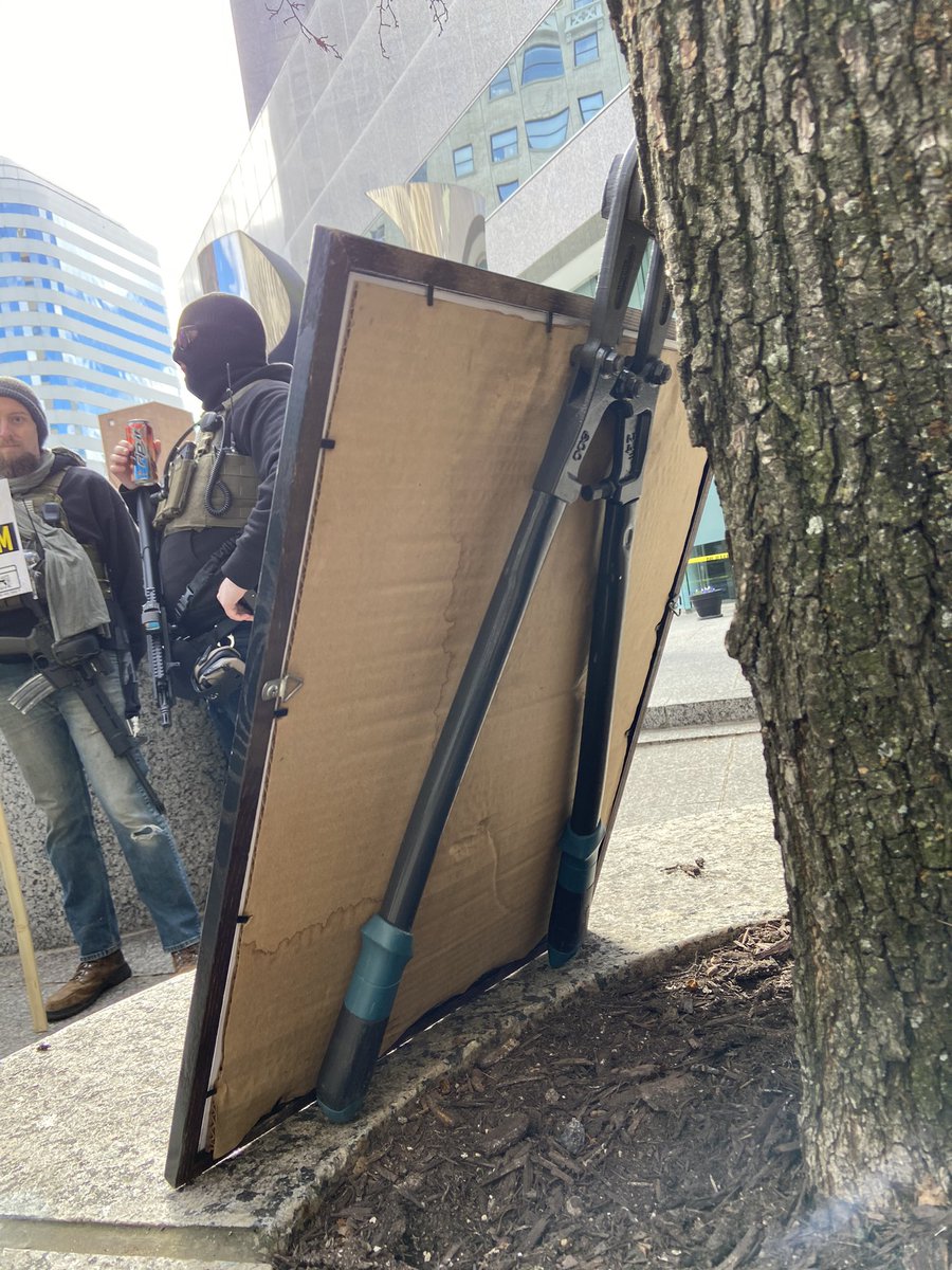the ron paul portrait is affixed to a set of bolt cutters