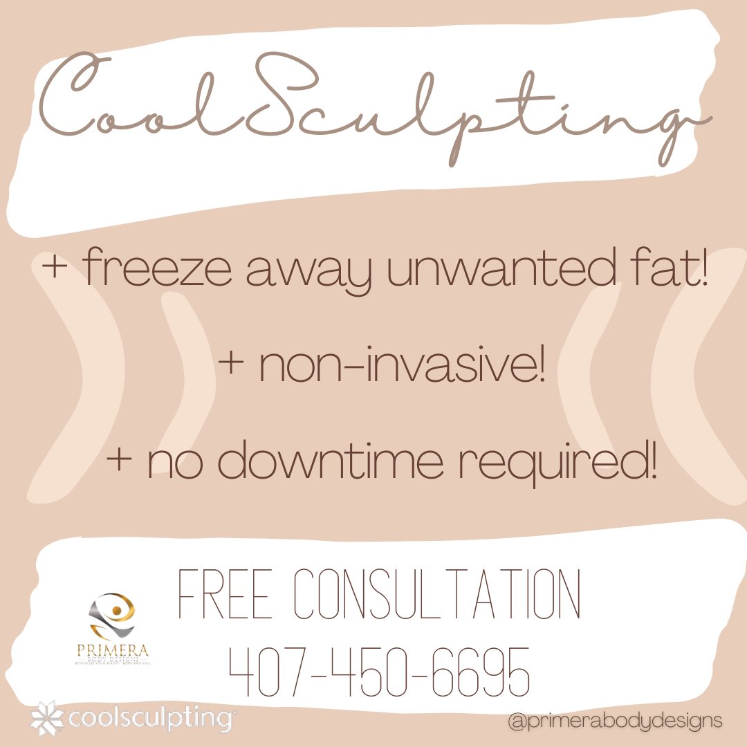 BodyPrimera's tweet image. Love Your Body! 😍
... Body Sculpting ...
🎉20% OFF EVERY CYCLE🎉
*no minimum purchase required*
.
Self-care is the best care ✨
.
Call ASAP &amp;amp; reserve your FREE consult with Dr.Freyre 👌🏼
.
~Limited time available promo~
.
#selfcare #selfcare2021 #coolsculpting