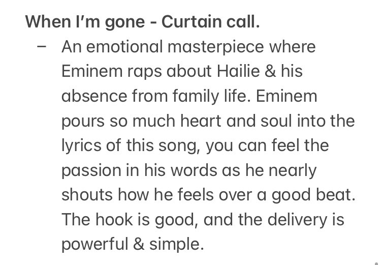 5 - When I’m gone.