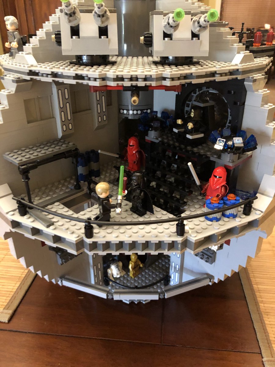 Here’s some interior shots:Turbo lasers; Darth Vader and Luke fighting before the EmperorTarkin in the conference room; Han and Chewie telling the Space Nazi to get away from the controlsHan and some storm troopers fighting in the ship bay  #LEGO  