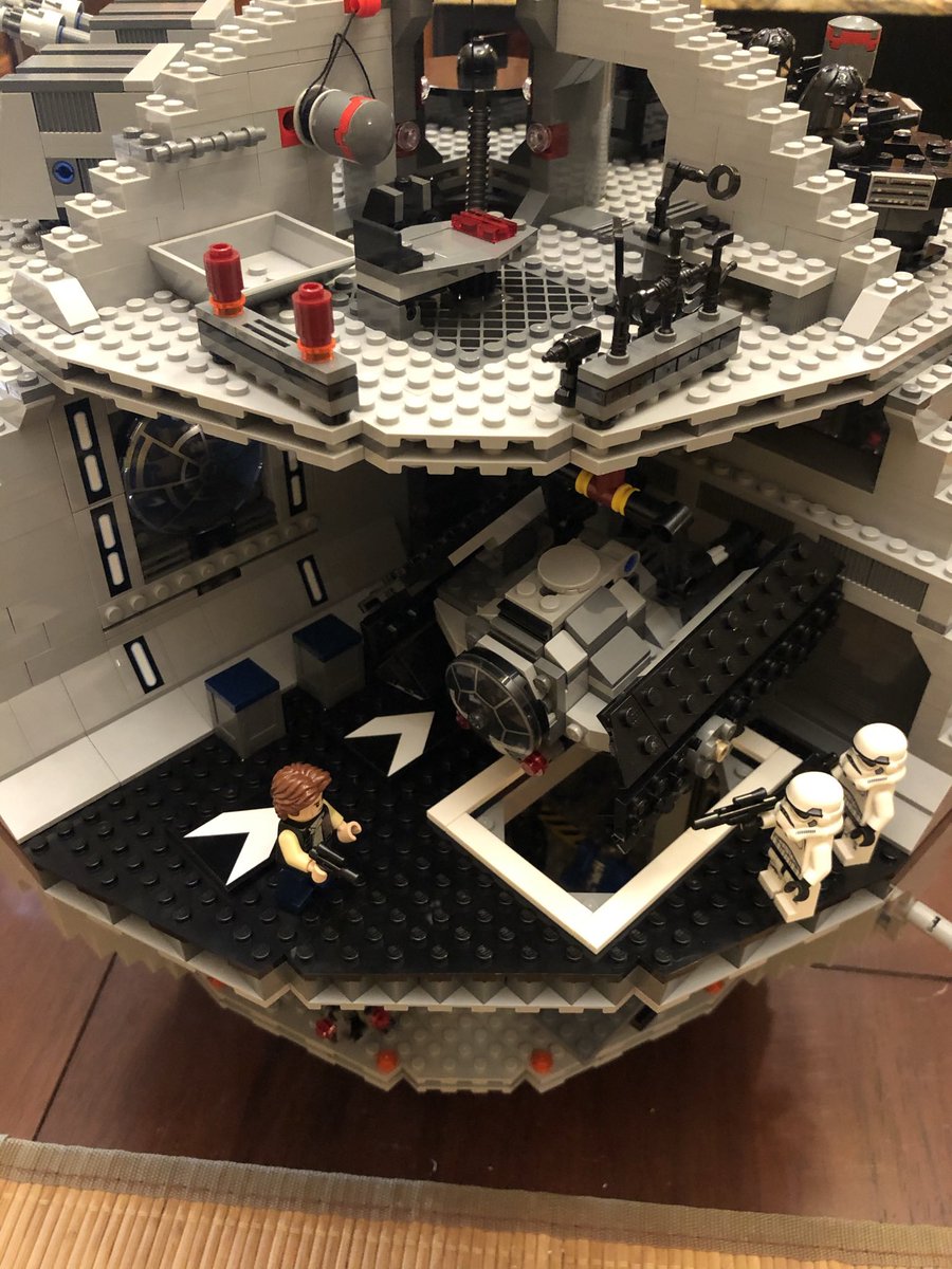 Here’s some interior shots:Turbo lasers; Darth Vader and Luke fighting before the EmperorTarkin in the conference room; Han and Chewie telling the Space Nazi to get away from the controlsHan and some storm troopers fighting in the ship bay  #LEGO  