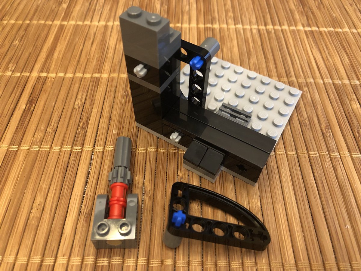 This first mechanism has a lot of moving parts and gears and axles. Pull out the number of parts for each step, it’s easy to miss something! The base has these angle brackets, but they’re fixed in place.  #LEGO  