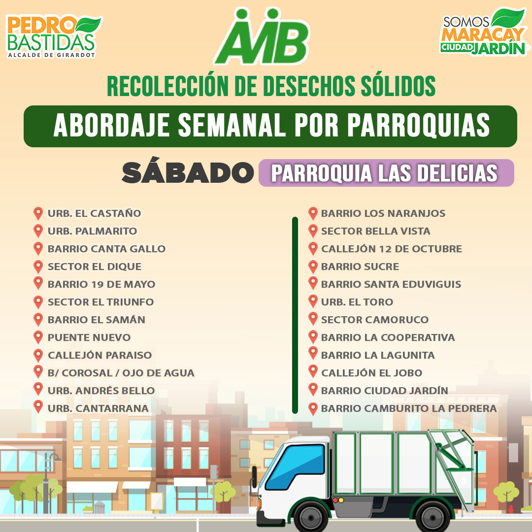 El Plan de Recolección por parroquia ya arrancó

Vecin@ con tu apoyo y tú responsabilidad ciudadana vamos a fortalecer el sistema de recolección de nuestro municipio.

Ubica el día que corresponde tu parroquia.🗣️🚛

En el #2021 seguimos trabajando por #LaCiudadQueQueremos