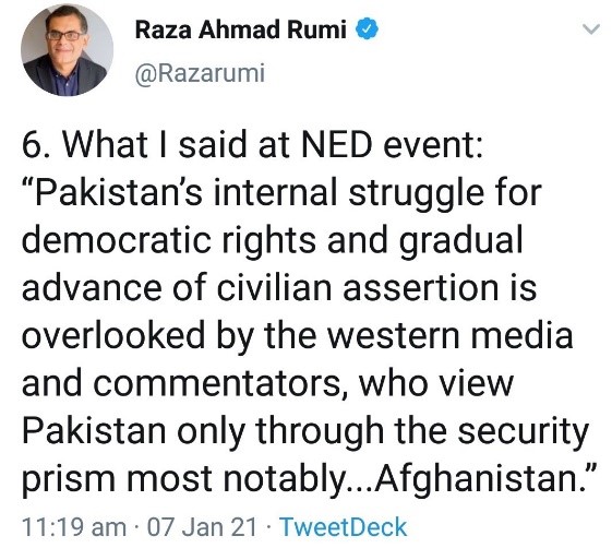  @Razarumi claimed that his NED fellowship doesn’t ‘prove’ him a CIA agent. Well, it may not “prove” him a CIA agent; it definitely ‘frames’ him.How?For this purpose, it is pertinent to consider the context.[1]